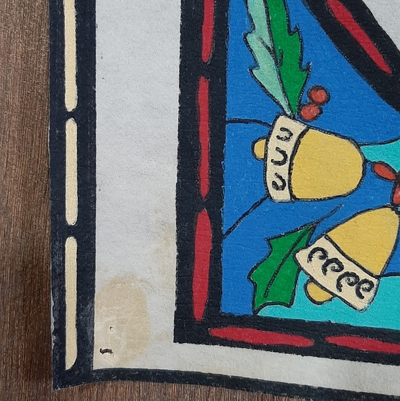 Rare Handmade Liquid Artex Painting Nativity Scene Stainglass Look Wall Hanging - Picture 7 of 7